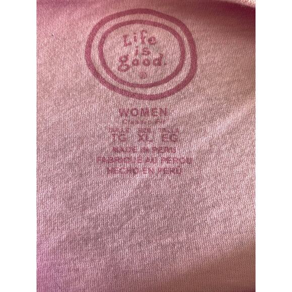 Womens Life is Good Tee Size XL JEEP Pre Owned Pink - Picture 6 of 7